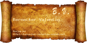 Bernecker Valentin névjegykártya